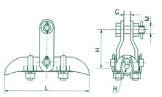 L350mm 70kn Trunnion Type Abc Suspension Clamp 0