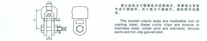 Malleable Iron Overhead Line Socket Clevis Eye 0